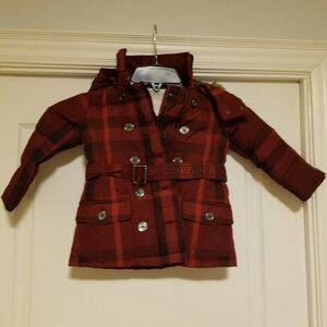 Burberry Children Plaid Coat - Red